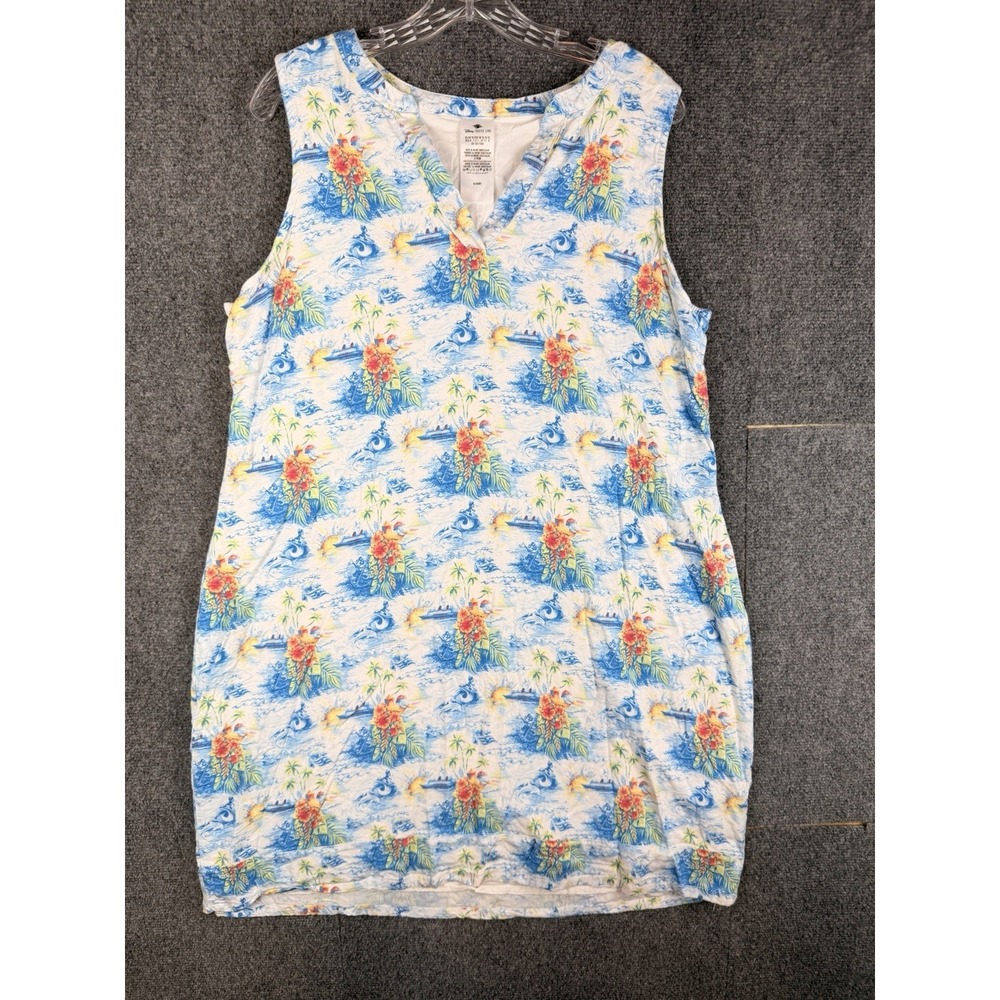 Disney Cruise Line Castaway Cay Sleeveless Dress Size XL Lined Floral Hawaiian